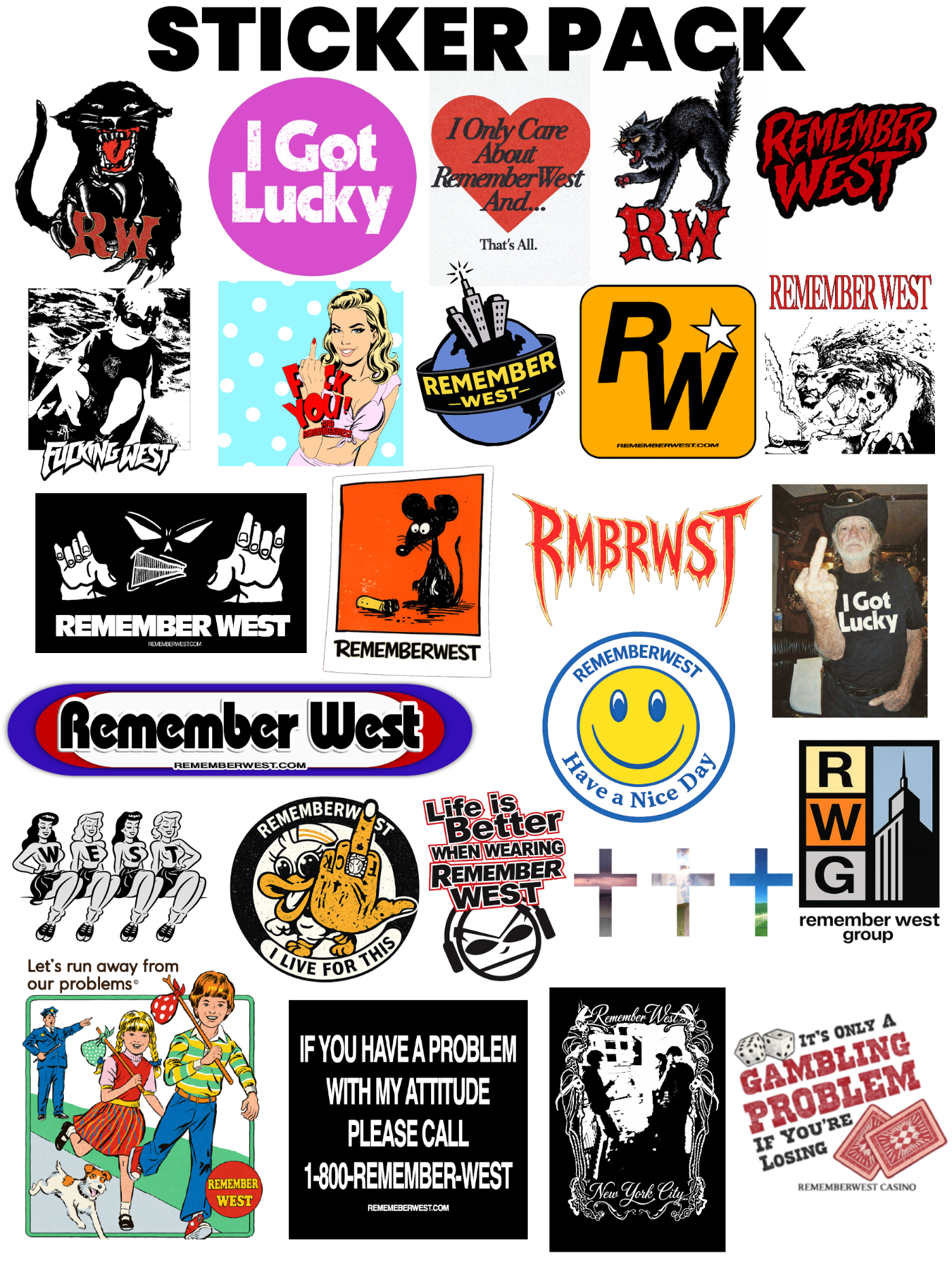 STICKER PACK (7) – REMEMBERWEST